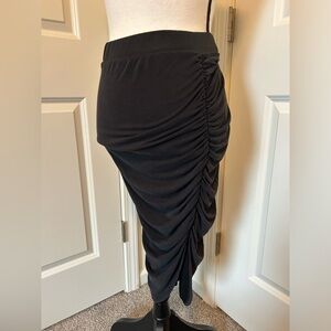 Charlotte russe ruched black high low skirt